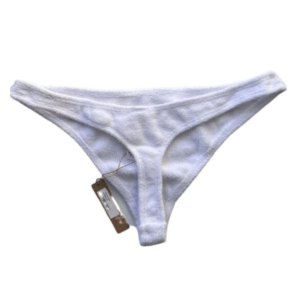 SKIMS White Cotton Blend Soft Terry Thong Size M PN-THG-0403 - Picture 8 of 8